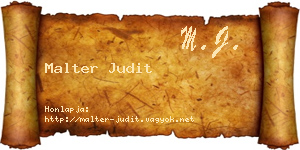 Malter Judit névjegykártya